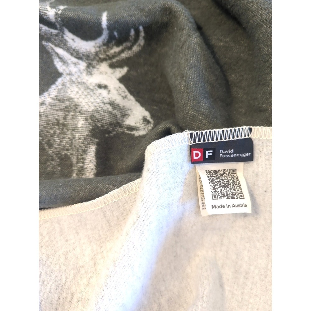 David FUSSENEGGER Stag Throw Blanket Austria Recycled Cotton NWOT Cozy Fireside - Picture 3 of 7
